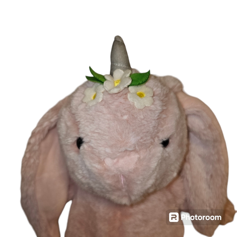 Animal Adventure Unicorn Bunnycorn Pink Bunny Rabbit Plush Easter 16” Clean - Picture 2 of 6